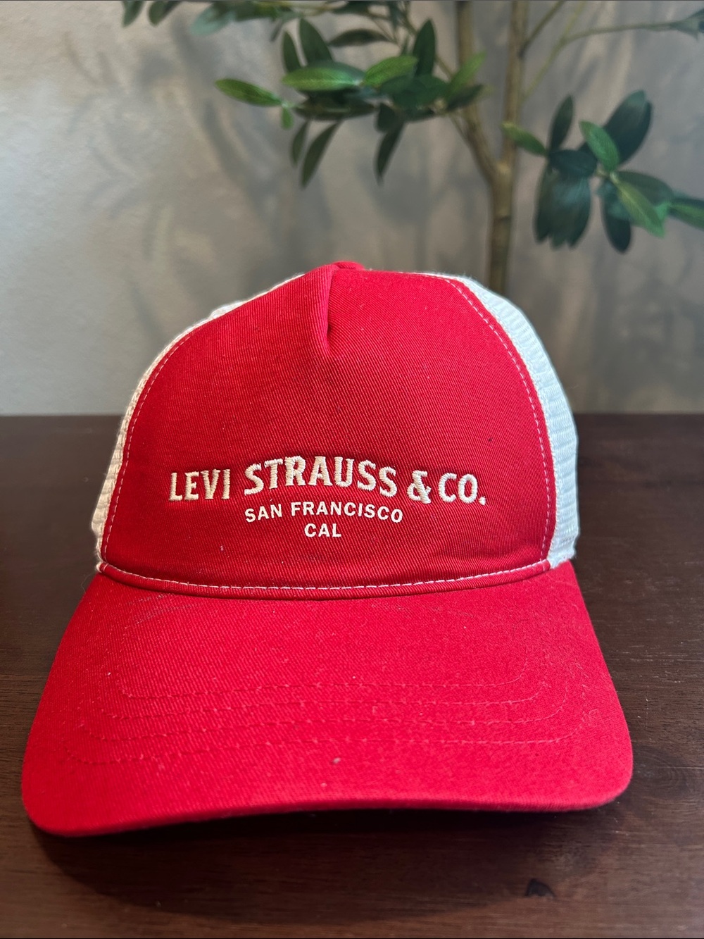 Levi's Red and White Mesh Logo Cap